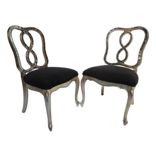 Pair of Figure 8 French Country Hollywood Regency Chippendale Cabriole Interlaced Louis XVII For Sale
