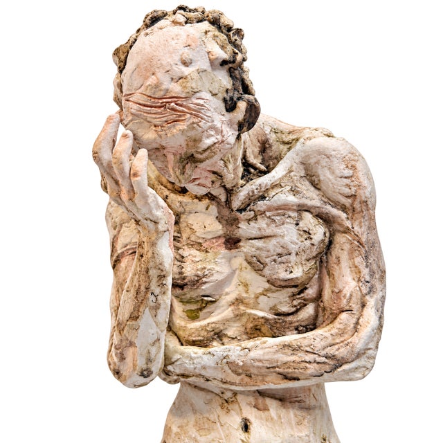 2020s Expressionist Male Figurative Ceramic Sculptures – Set of 3 For Sale - Image 5 of 12