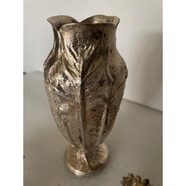 Silvered Bronze Vases from Christofle, 1960s, Set of 3 For Sale - Image 6 of 14