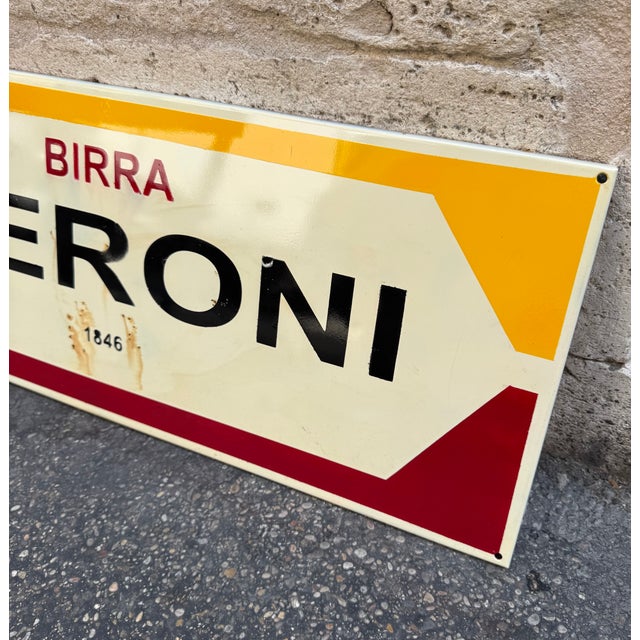 Red Vintage Peroni Beer Sign, 1960s For Sale - Image 8 of 9