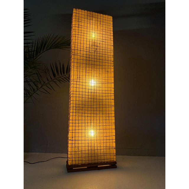 Mid-Century Fiberglass, Braided Rope and Wood Floor Lamp, France, 1970s For Sale - Image 13 of 18