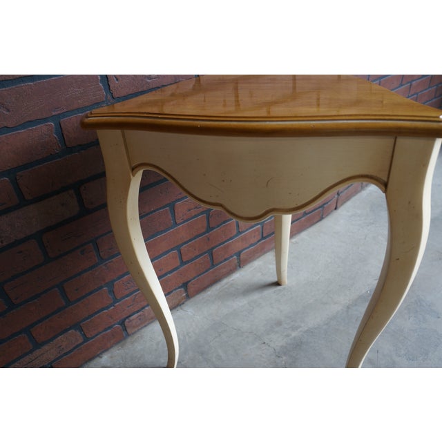 Farmhouse Ethan Allen Country French Triangle Table For Sale - Image 3 of 6