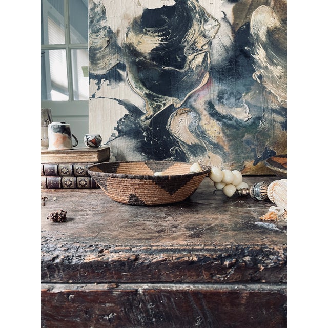 Tribal Coiled Basket Vintage For Sale - Image 4 of 12