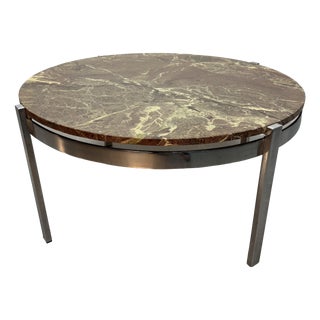 Mid-Century Modern Marble and Chrome Coffee Table by Bendixen, Denmark 1970s. For Sale