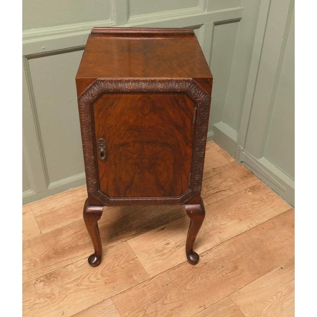 Art Deco Walnut Bedside Cabinet on Cabriole Legs This is a very attractive bedside cabinet it is made from superbly...