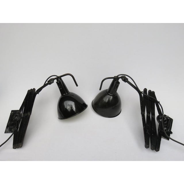 1940s Bauhaus Scissor Lamps by Wilhelm Bäder, Set of 2 For Sale - Image 5 of 18