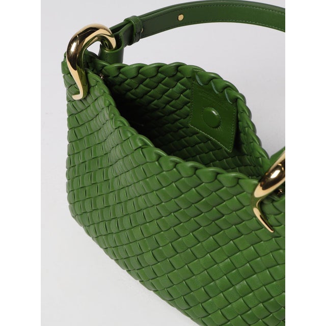 Bottega Veneta 2024 Bottega Veneta Pipe Shoulder Hobo Bag Medium Avacado Green Gold Lambskin Leather Intrecciato For Sale - Image 4 of 12