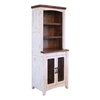 Greenview Mesh Door Bookcase - Distressed White For Sale