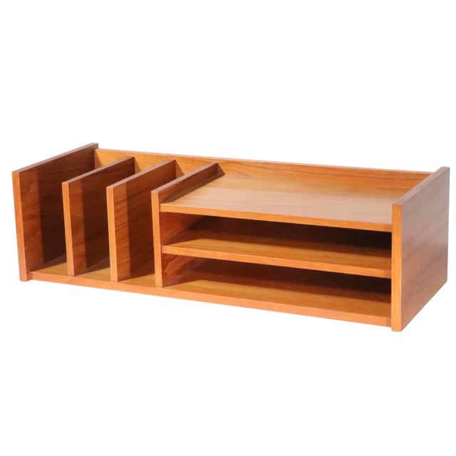 Mid-Century Modern Mid 20th Century Danish Modern Teak Desk Organizer For Sale - Image 3 of 9