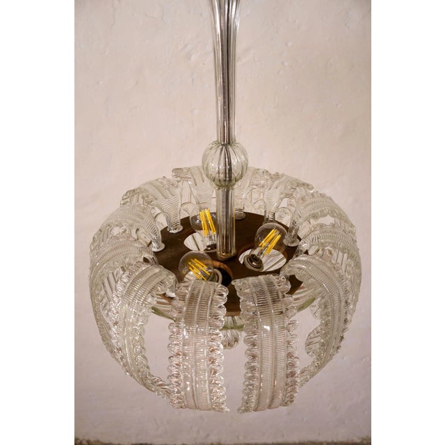 Art Deco Hanging Lamp in Murano Glass by Ercole Barovier for Barovier & Toso, 1930s For Sale - Image 9 of 12