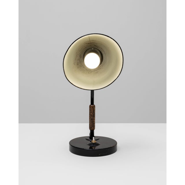 Mid-Century Modern 1930s German Model L99 Metal Table Lamp By Siemens For Sale - Image 3 of 18