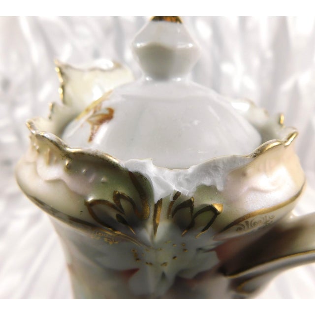 Contemporary Late 18th Century Reinhold Schlegelmilch Rs Prussia Chocolate Pot With Metallic Accents For Sale - Image 3 of 12