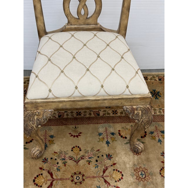 Maitland Smith Trellis Print Chippendale Style Arm Chair For Sale - Image 12 of 12