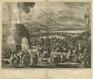 J. Luyken, Bible Scene: The Fiery Furnace, 1743, Print