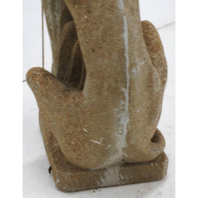 Stone Early 20th Century Cast Stone Whippet Statue For Sale - Image 7 of 8