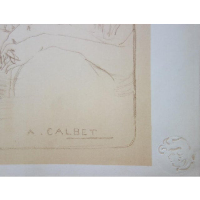 Antoine Calbet, The Stranger, Original Lithograph For Sale - Image 3 of 7