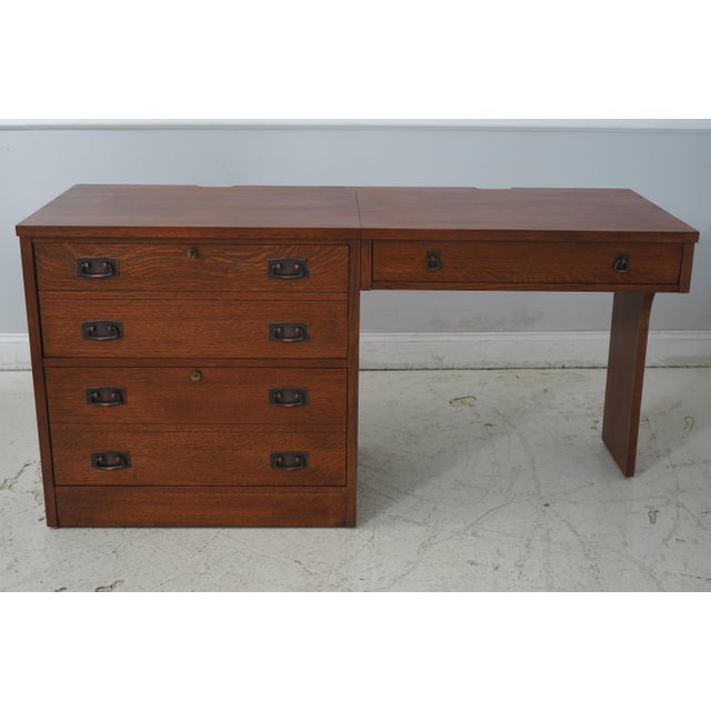 Age: C.2004 Details: Finish no.32 Dovetailed Drawer Construction High Quality Construction Arts & Crafts Oak Solid Brass...