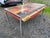 Venezia Furniture Modern Brushed Steel Table Partners Desk With Wooden Squares Tiles and Glass Top For Sale - Image 4 of 12
