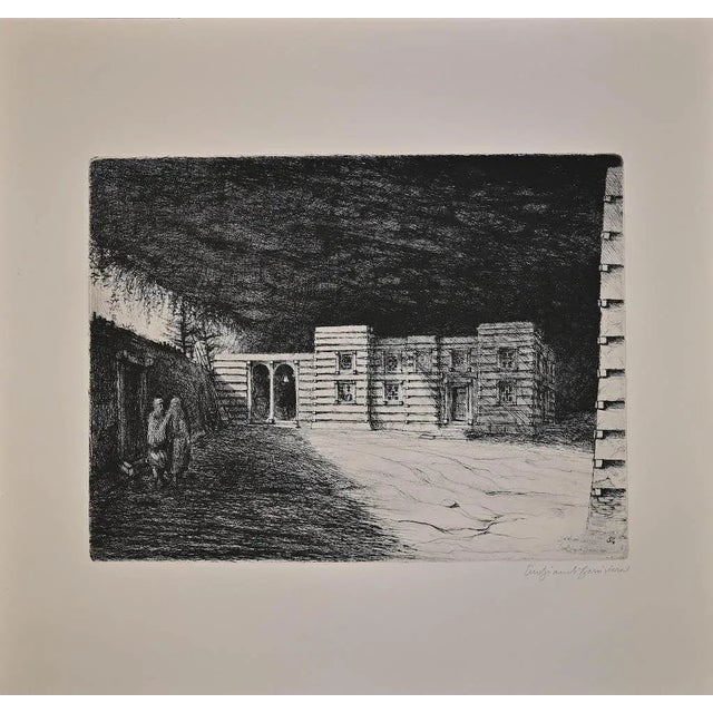 Cristos is an original etching on paper realized by Lino Bianchi Barriviera in 1940. Hand-signed in pencil. Numbered, 54....