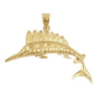 Marlin with Diamond Cuts Charm/Pendant For Sale