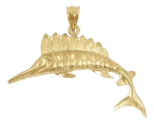 Marlin with Diamond Cuts Charm/Pendant