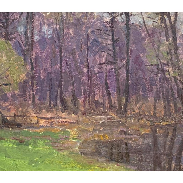 Original Impressionism Oil Painting: Spring Rural Landscape, Ukrainian Artist 45-53 For Sale - Image 4 of 6