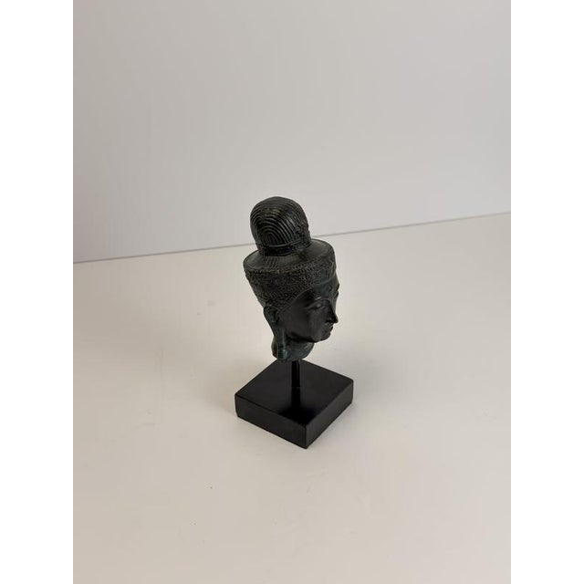 Bronze Buddha Head, Southeast Asia, 1850s For Sale - Image 9 of 10
