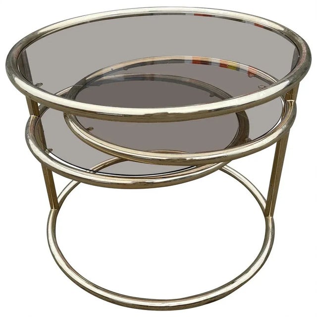 Silver Vintage Italian Swirvel Table in the Style of Milo Baughman from Morex, 1971 For Sale - Image 8 of 8