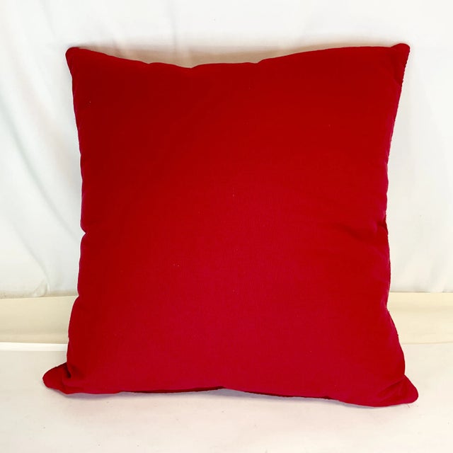 1980s 1980s Vintage Arts & Crafts Boho Chic Crewel Christmas Tree Pillow For Sale - Image 5 of 7