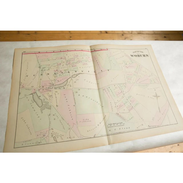 Antique Woburn Massachusetts Atlas Map Plate N For Sale In New York - Image 6 of 7