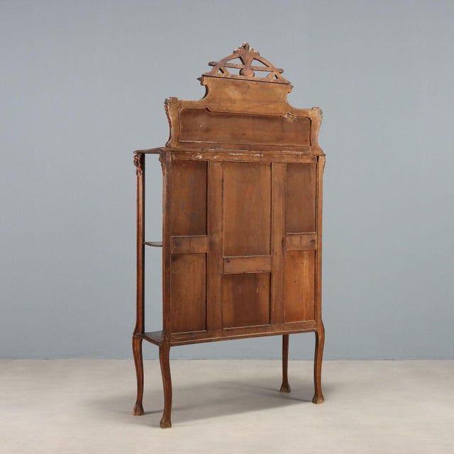 Art Nouveau Walnut Display Case For Sale - Image 10 of 11