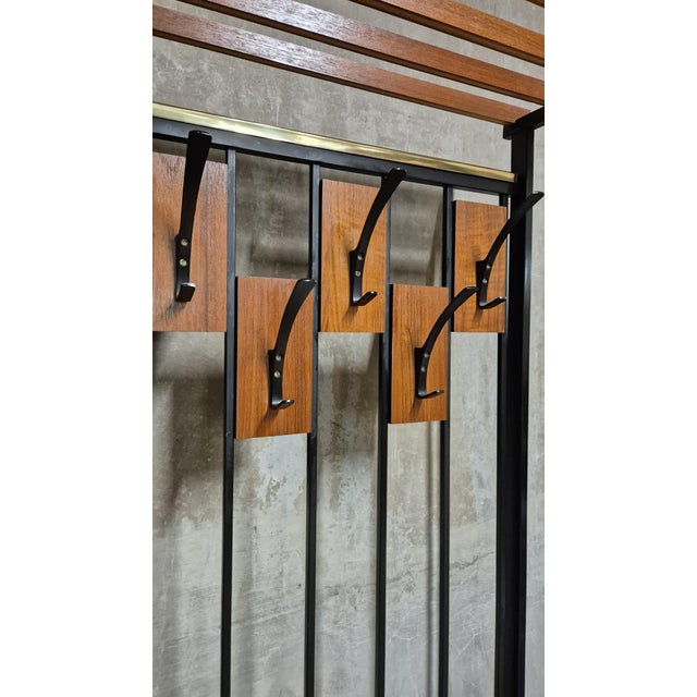 Black Mid-Century Modern Hallway Coat Rack with Mirror by Alfred Hendrickx for Belform, Belgium, 1940s For Sale - Image 8 of 18