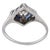1920s Art Deco Diamond Synthetic Sapphire 18k White Gold Ring, Size 7 For Sale In Los Angeles - Image 6 of 6