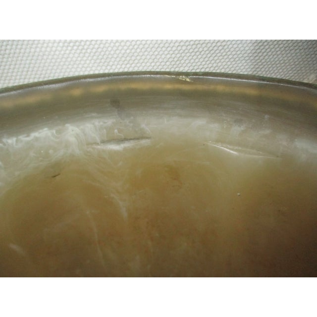 1990s Vintage Resin Alabaster Ribbed Neoclassical Style Wastebasket For Sale - Image 9 of 10