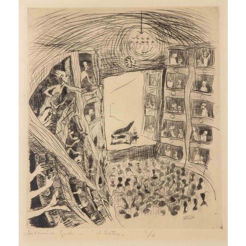 Domenico Gnoli, Il Teatro Edition 3/6, 1960s, Etching For Sale - Image 3 of 3
