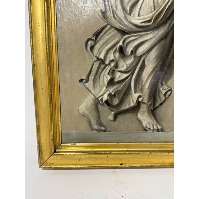 19th Century, Grand Tour Grisaille Allegory of Victory With Roman Standard For Sale - Image 4 of 12