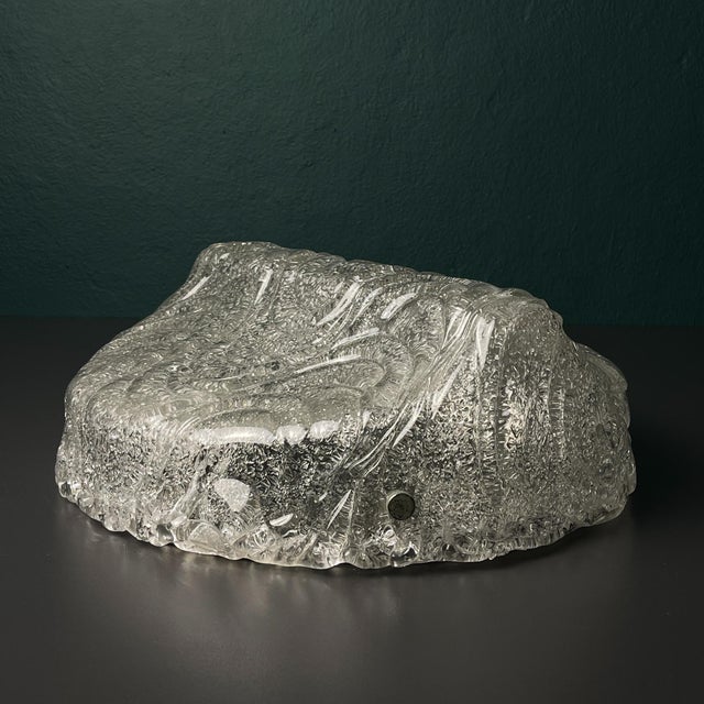 Large Murano Ice Glass Ceiling Lamp attributed J.T. Kalmar, Austria, 1960s For Sale - Image 4 of 17