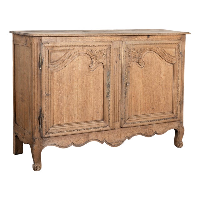 19th Century Bleached Oak Sideboard Buffet From France For Sale