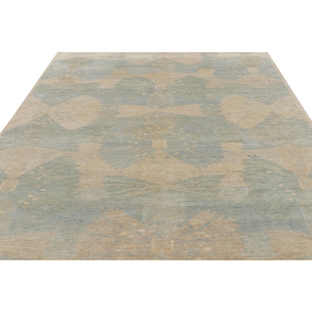 2010s Rug & Kilim’s Modern Scandinavian Style Rug in Cream and Blue With Patterns For Sale - Image 5 of 7