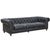 2020s Duplicate Crafters and Weavers Slate Leather Century Chesterfield Sofa For Sale - Image 5 of 5
