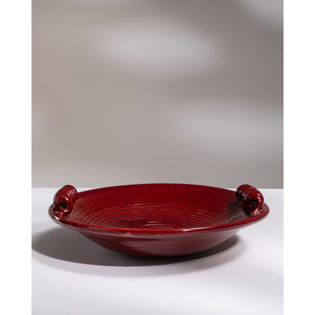 1950s Belgium Rose Ceramic Serving Bowl For Sale - Image 14 of 15