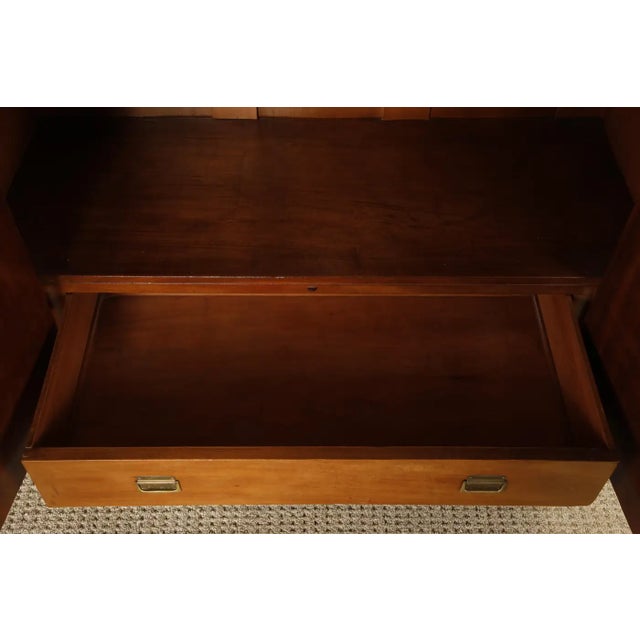 Monumental Art Deco Hollywood Regency Armoire in Blonde Quilted Wood, C 1930s For Sale - Image 16 of 18