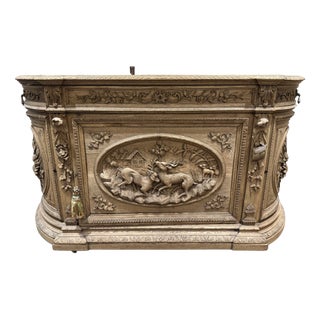 French Oak Hunting Sideboard, 1850s For Sale