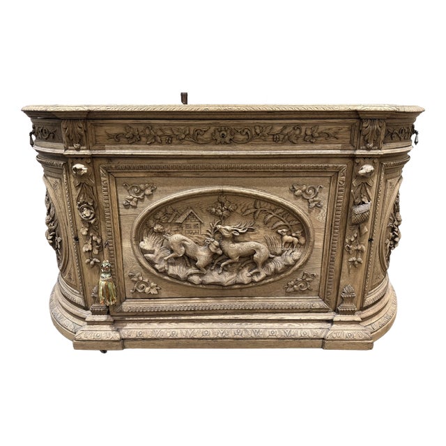 French Oak Hunting Sideboard, 1850s For Sale