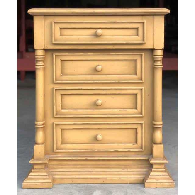 Paint Farmhouse Style Four Drawer Painted Nightstand For Sale - Image 7 of 7