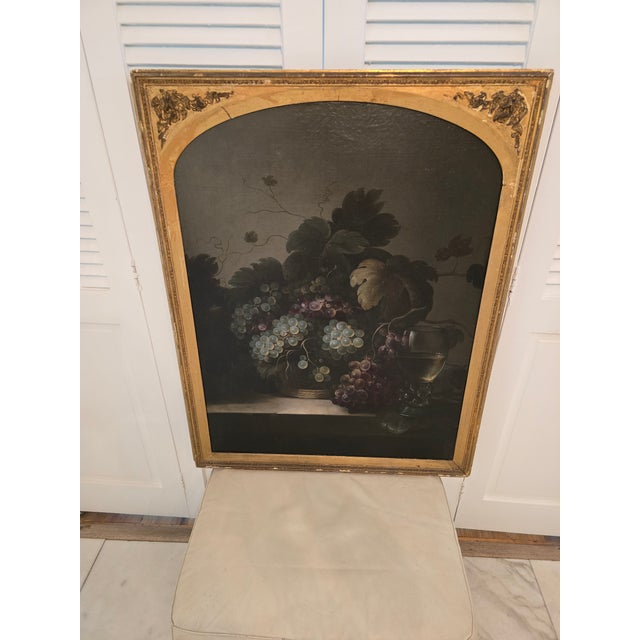 American Antique Painting Museum Quality Grapes Wine Glass For Sale - Image 3 of 12