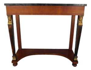 Fine Arts Furniture NeoClassical Regency Revival Marble Top Console Table 32"w