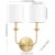 Transitional Ferrara Two-Light 5.75" Wall Sconce in Gold For Sale - Image 3 of 3