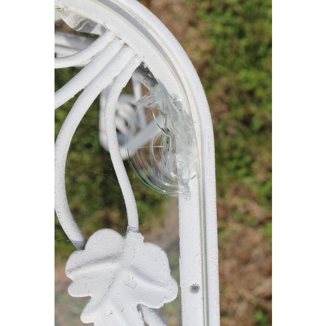 Wrought Iron Patio Set—Four Armchairs and a Table With a Glass Top For Sale - Image 14 of 18