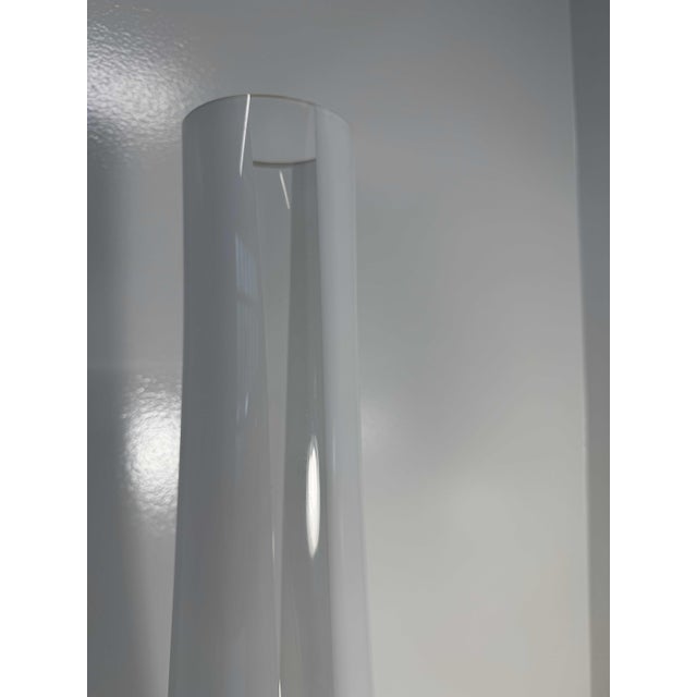 Large White and Clear Murano Glass Vase, Italy, 1990s For Sale - Image 6 of 9